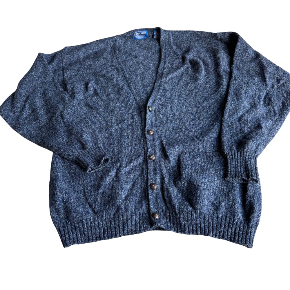 VTG Pendleton Men's 100% Pure Virgin Wool Cardigan Size L‎ *Estimated* Academia
